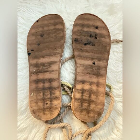 Ankle Tie Gladiator Sandals Multicolored Rope Ties 9 - Picture 5 of 5